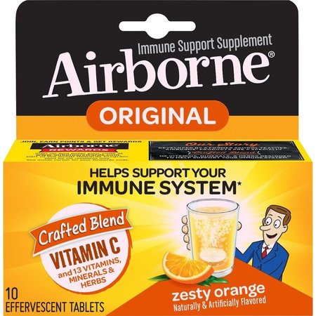 AIRBORNE Effervescent Tablets, 10/TB, Beige, PK10 RAC30004